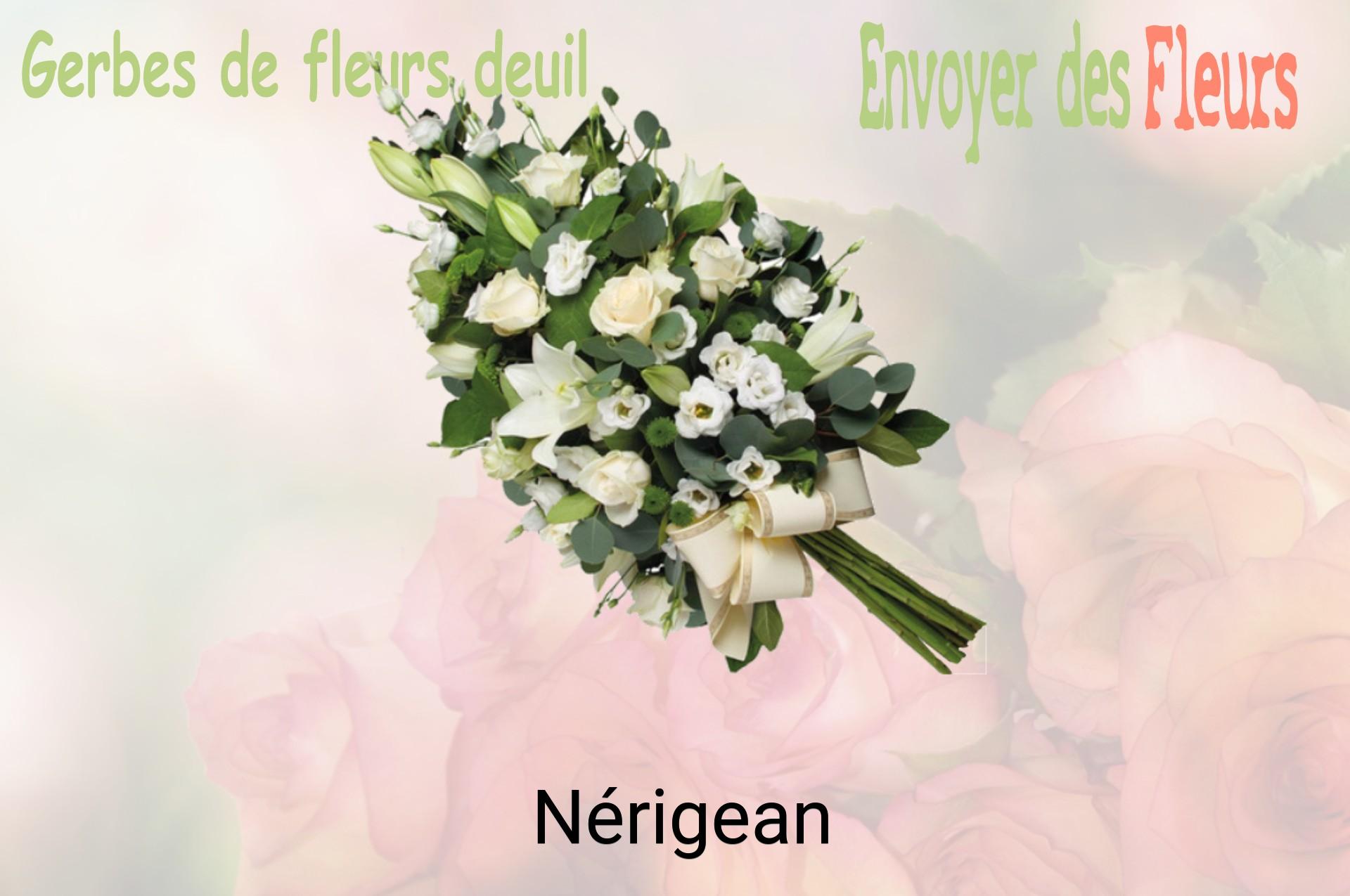 Gerbe de fleurs de deuil livrée à Nérigean